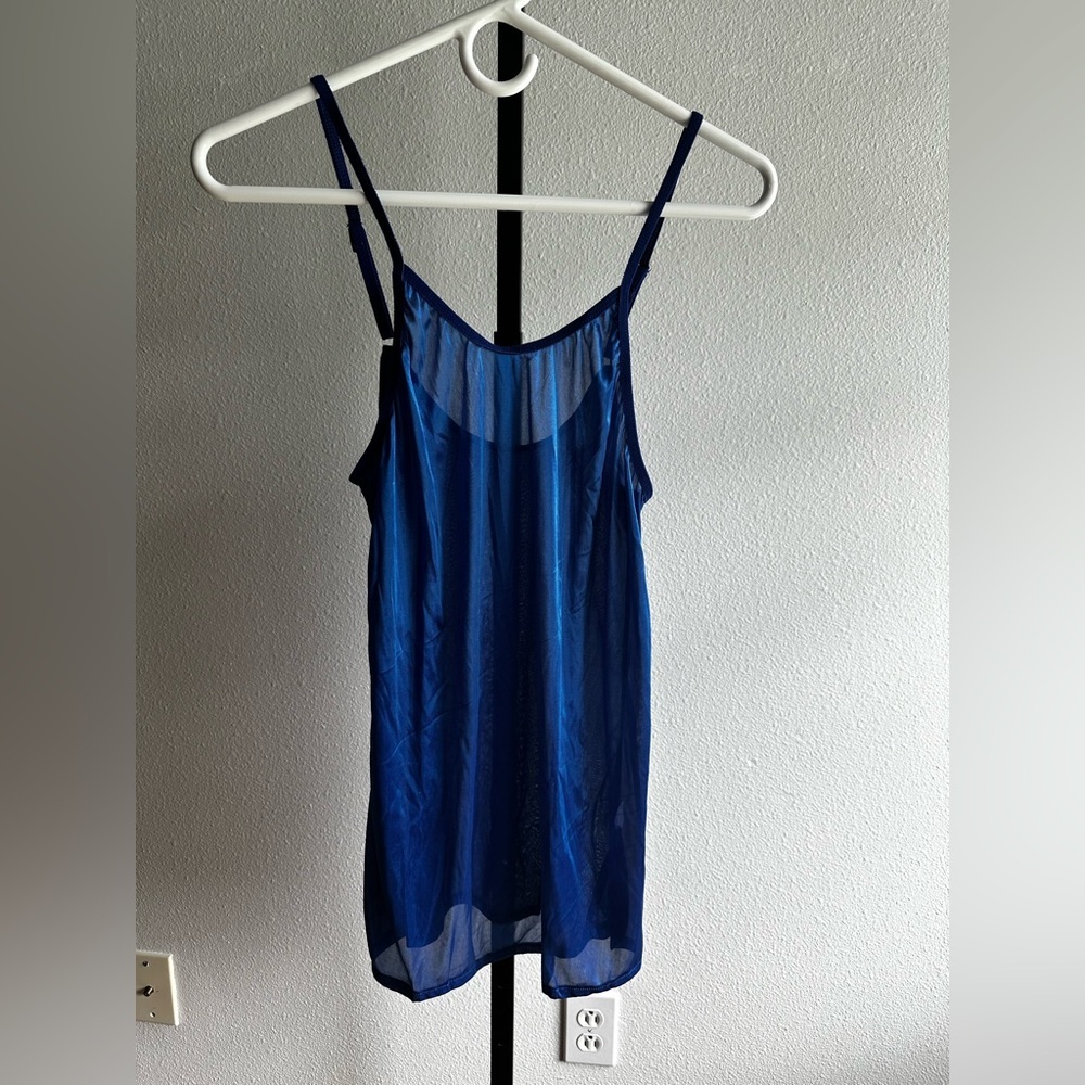 Blue see through shirt size small